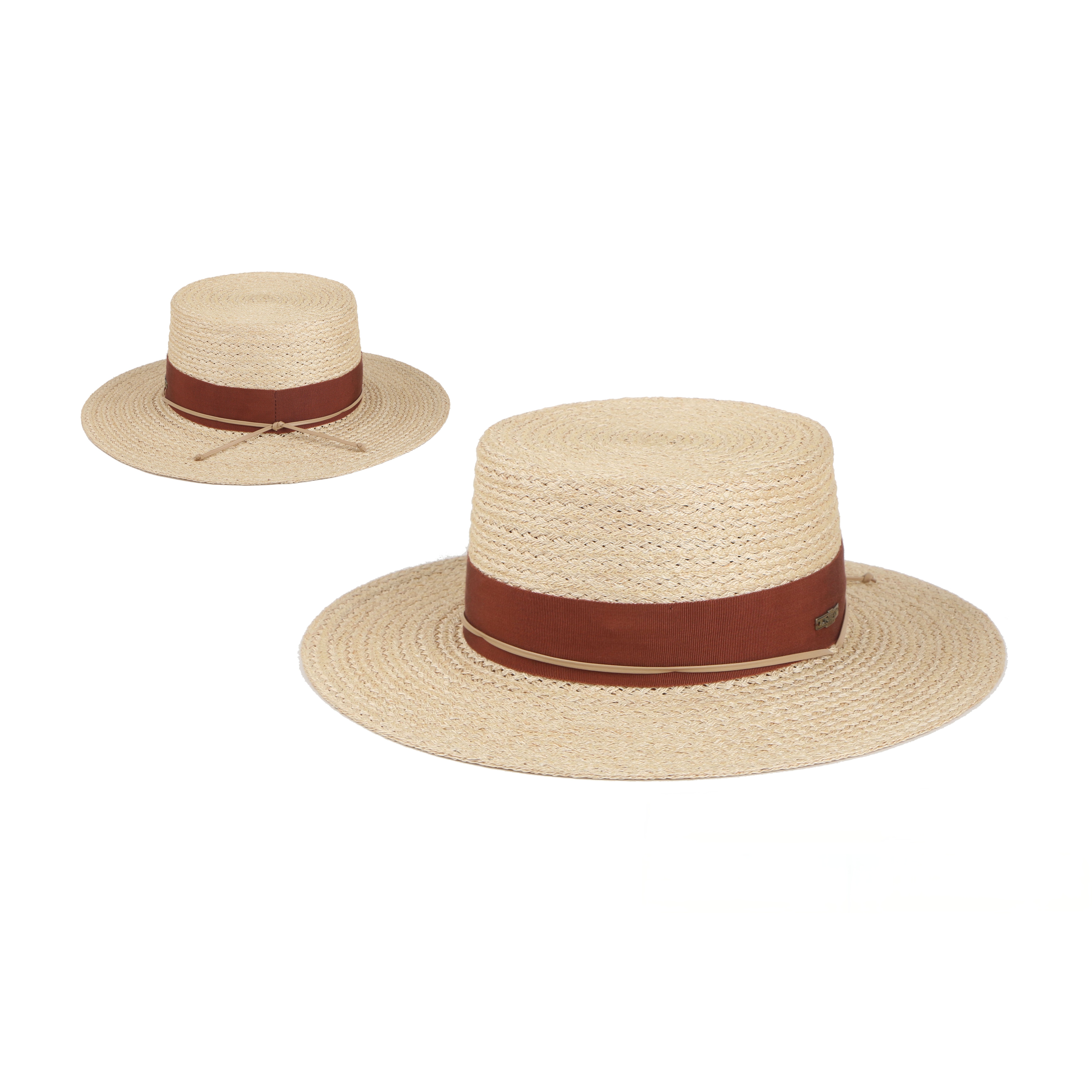MOSSANTSS25春夏新品·进口手工麻辫编织大檐Boater平顶礼帽