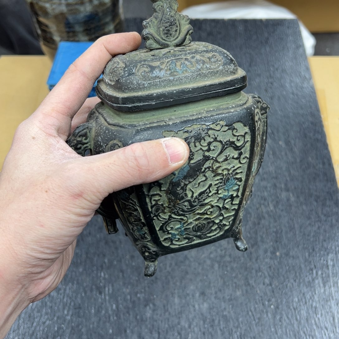 盗***鱼玻璃中古工艺品摆件