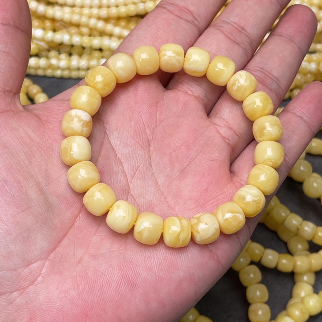 蜜蜡裸石未镶嵌蜜蜡手串10.2mm