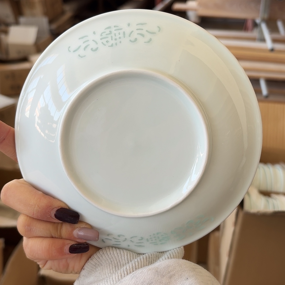 景德骨碟两个双福好的无底款