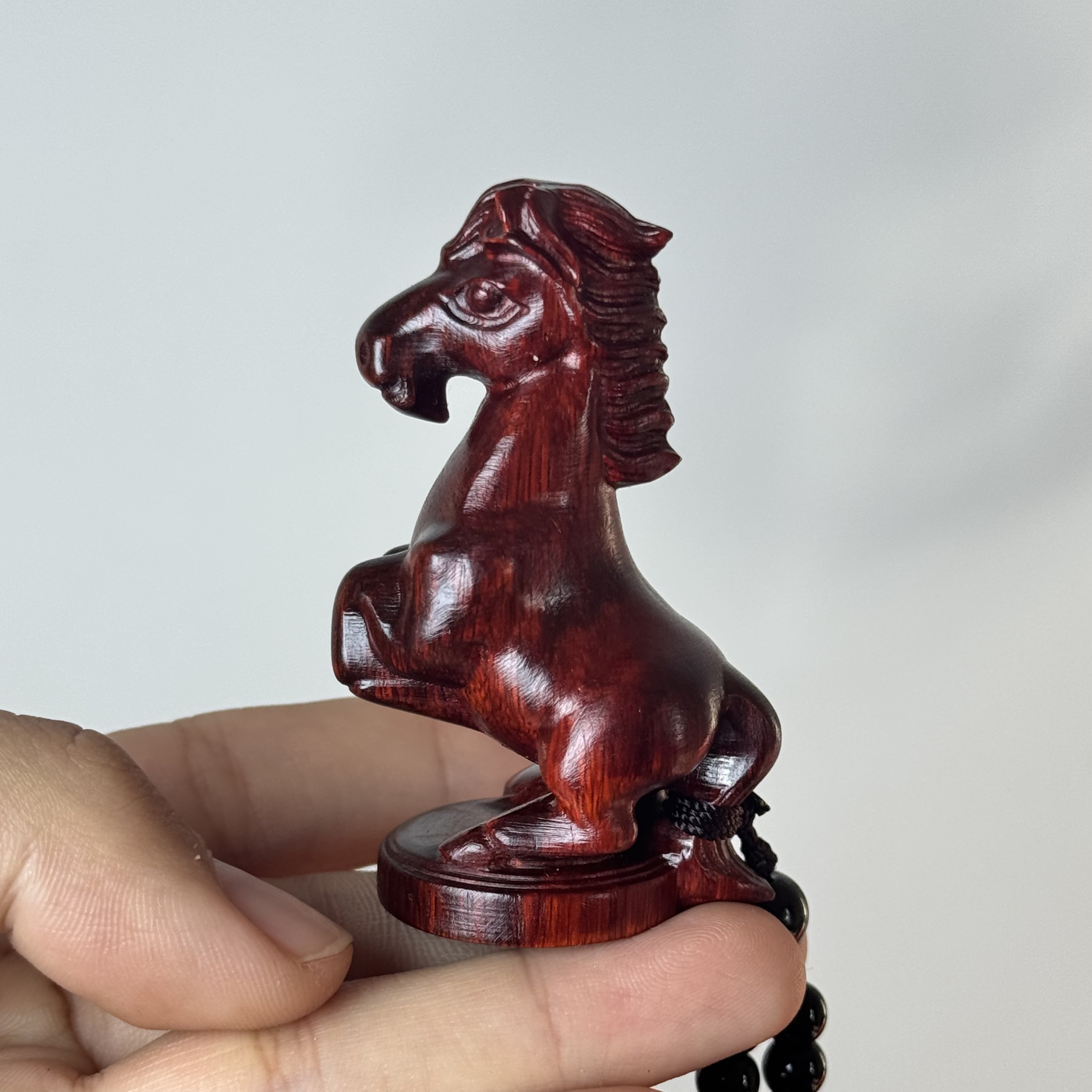 小叶紫檀木雕生肖（马）手把件文玩雕刻摆件装饰品