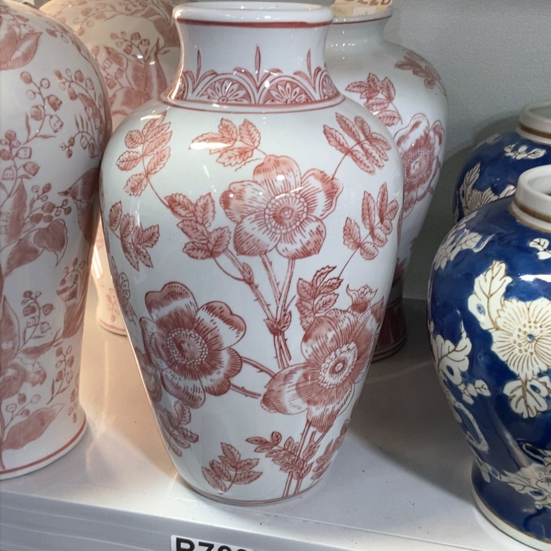 摆件花瓶手绘釉下彩