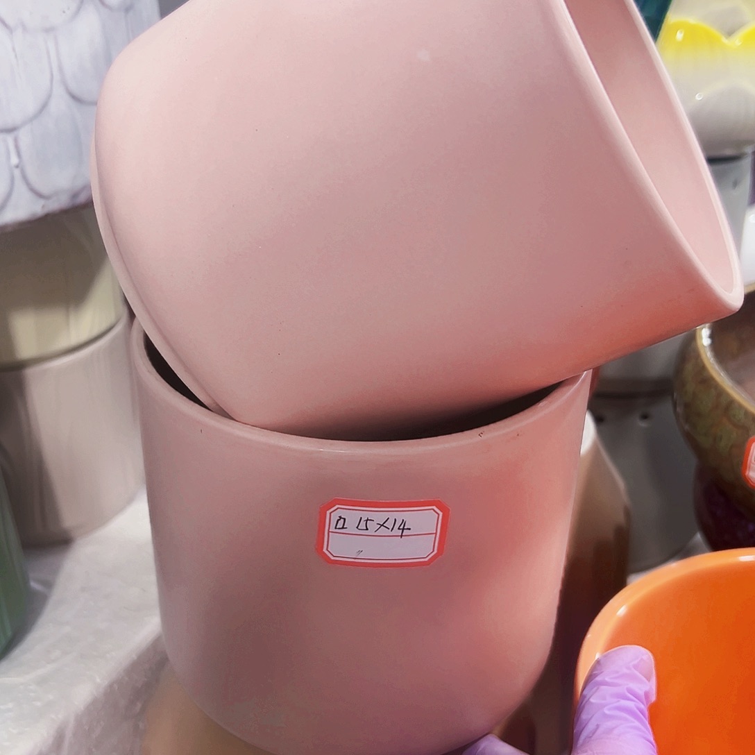 有孔外贸尾单陶瓷花盆凑单10米包邮