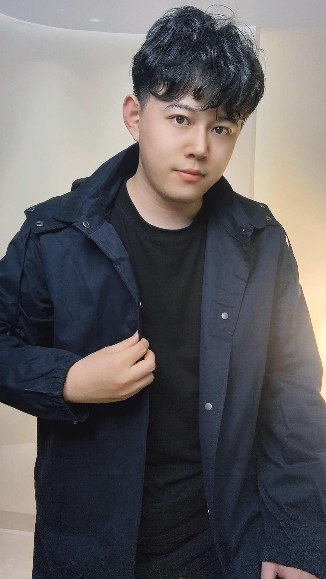 秋冬长风衣男款酷飒灰色宽松型时尚水洗机能风冬季户外休闲长衣