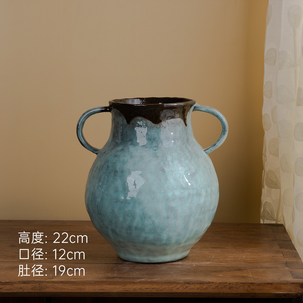 C011 H0530L1 景德镇陶瓷花器室内桌面摆件(口12高22肚19）