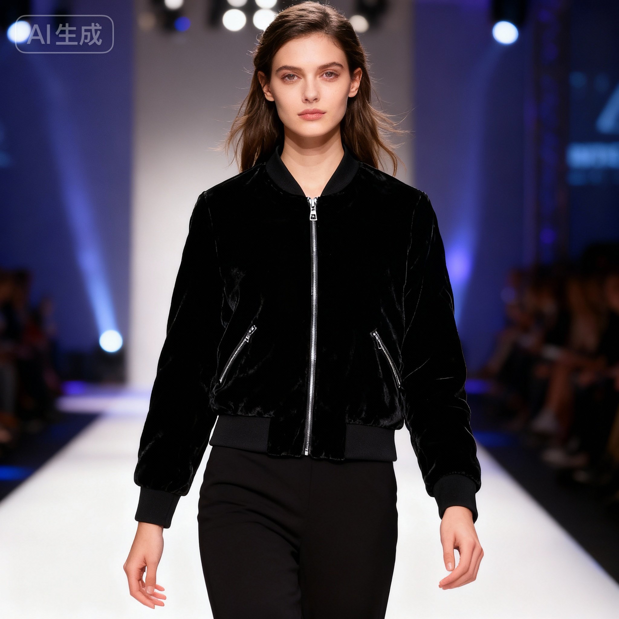 真丝金丝绒面料高级棉夹克