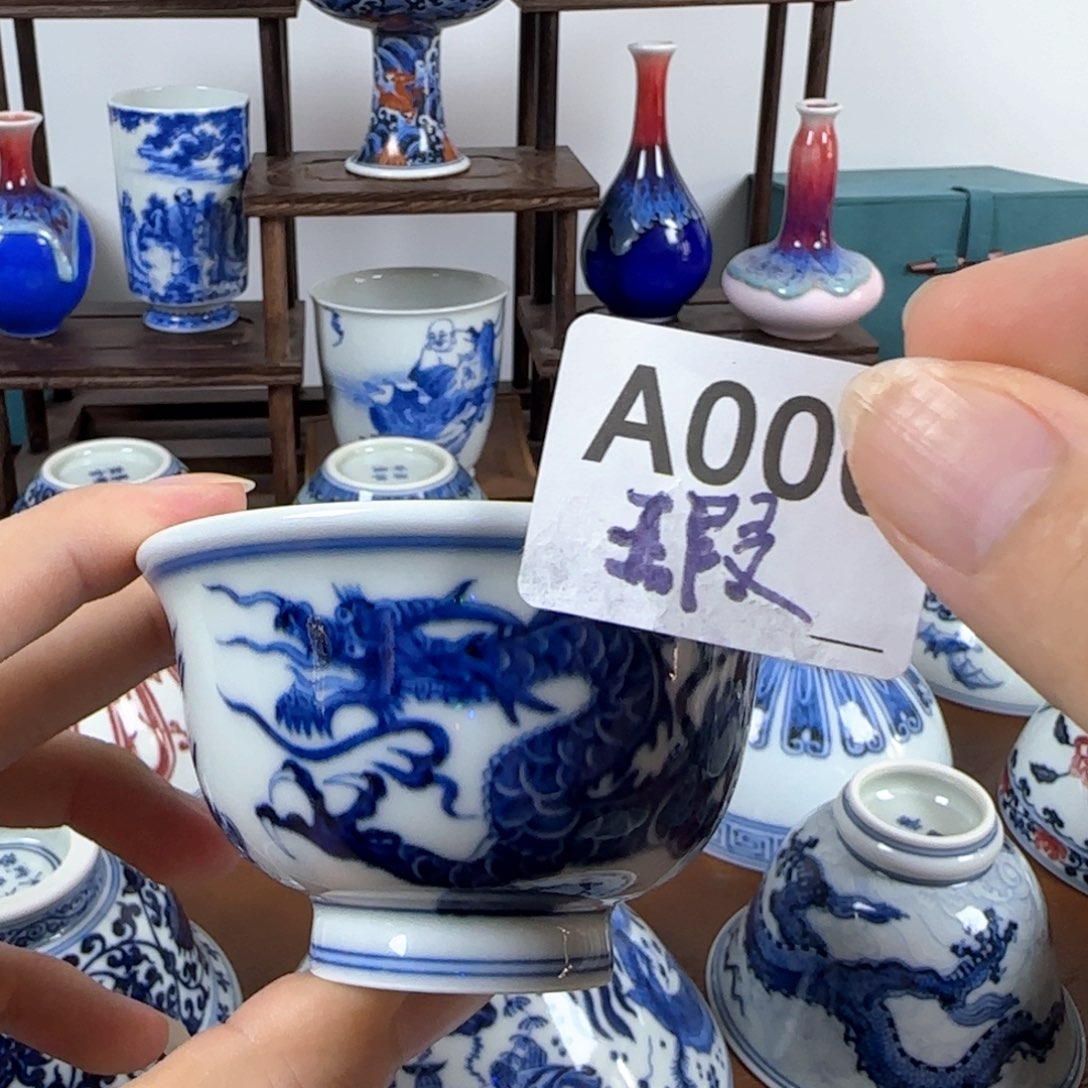 杯子景德镇纯手工绘画陶瓷杯123456