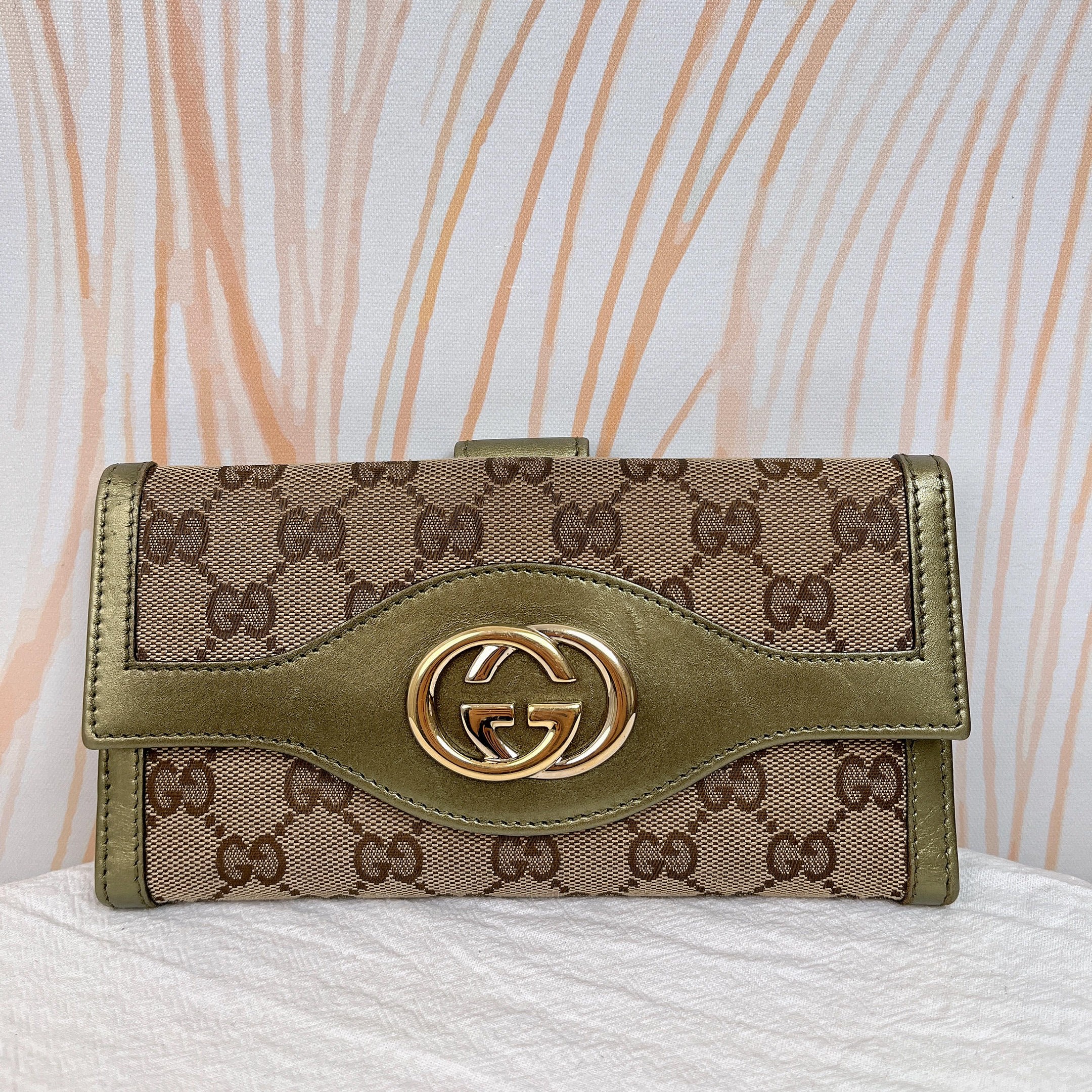 95新 GUCCI/古驰 老花长款双g钱包54486639