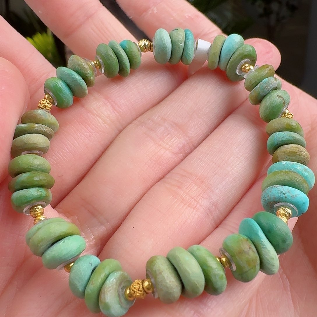 绿松石珠宝奇石18K金镶嵌