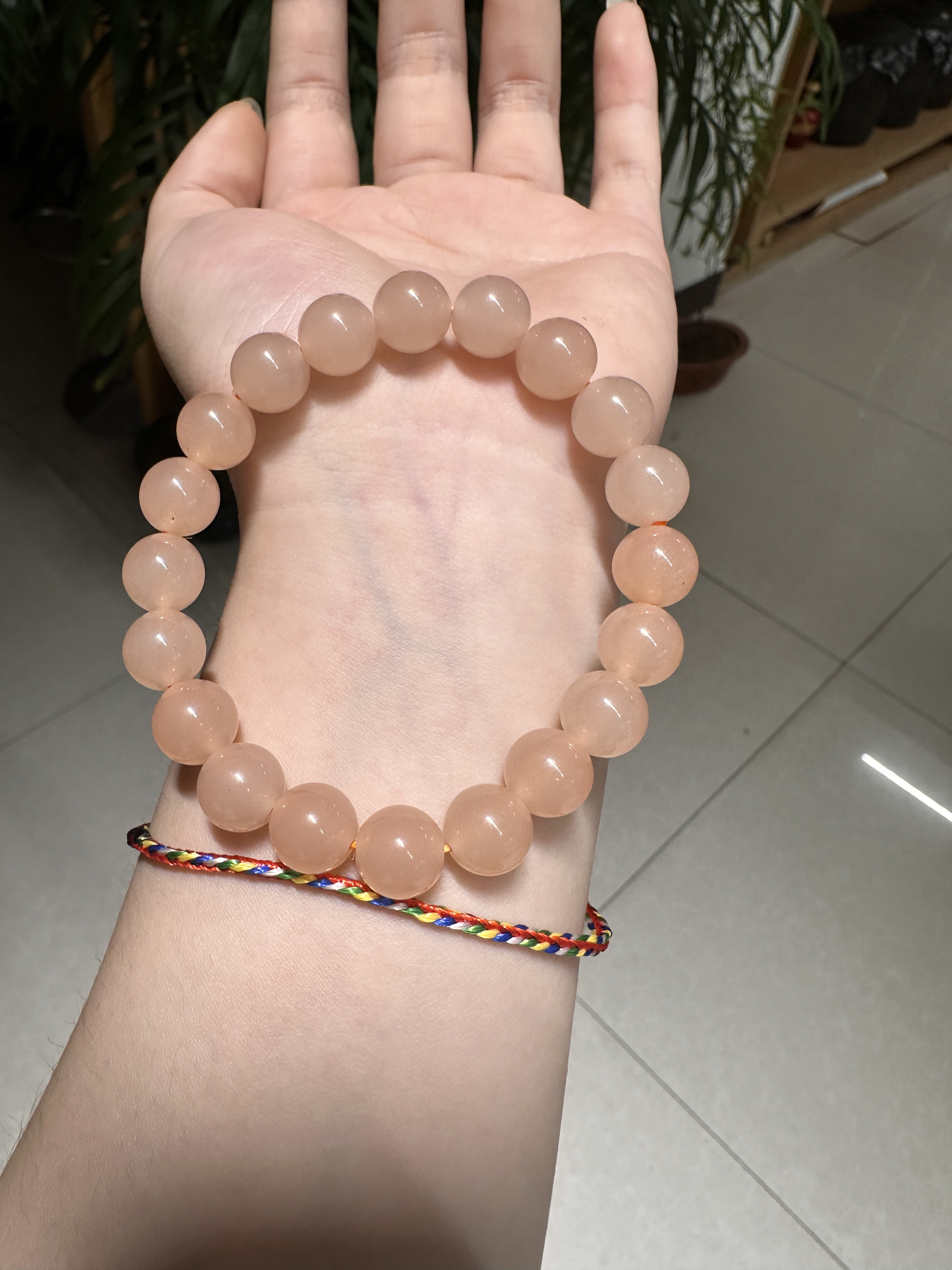 新疆藕粉卡10毫米单圈手串