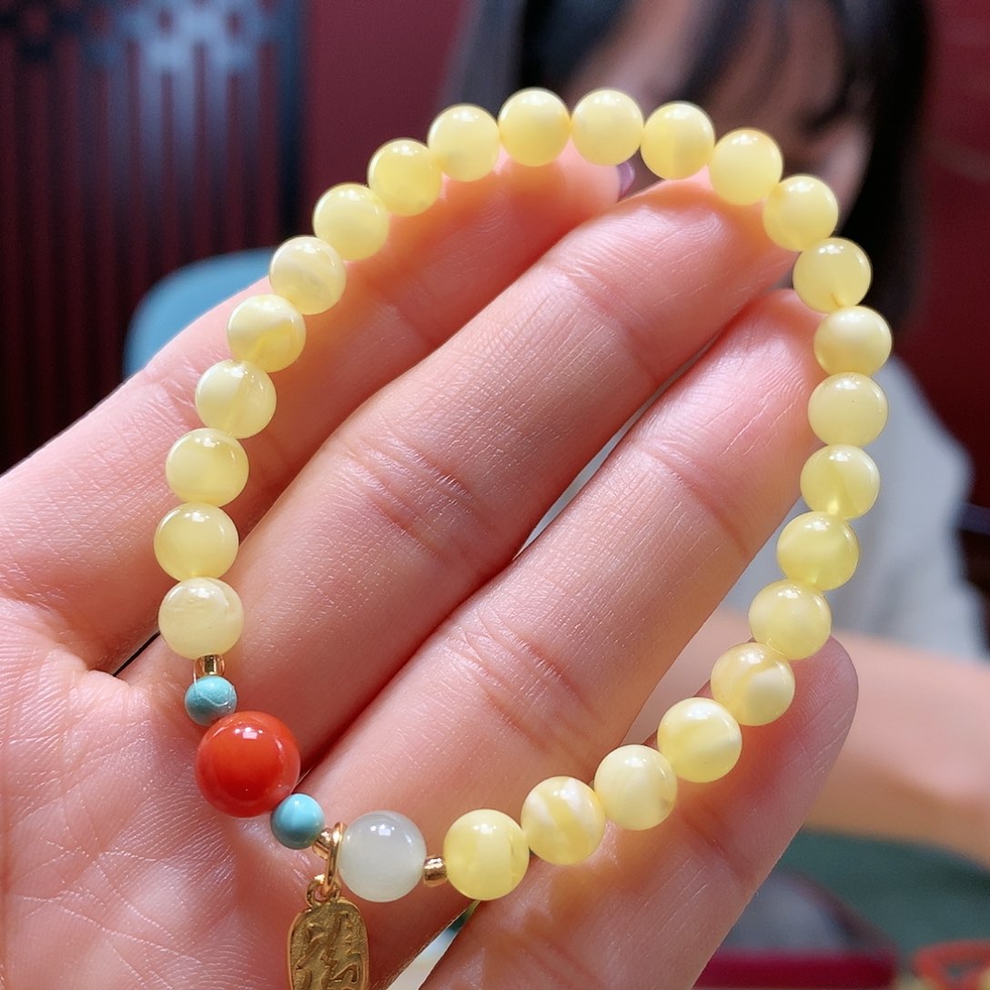 琥珀手链未镶嵌6mm尺寸