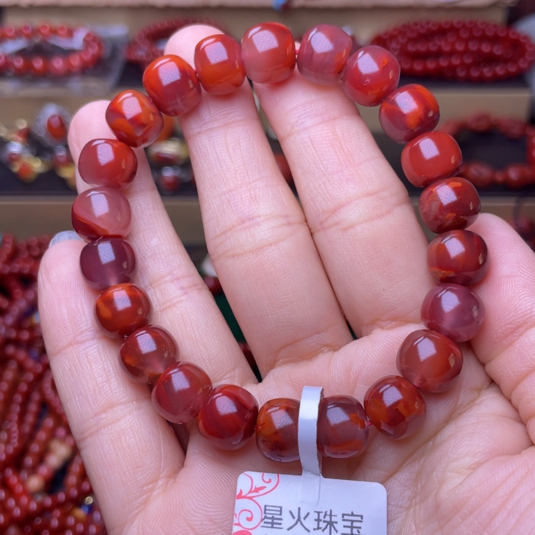 南红玛瑙未镶嵌手链