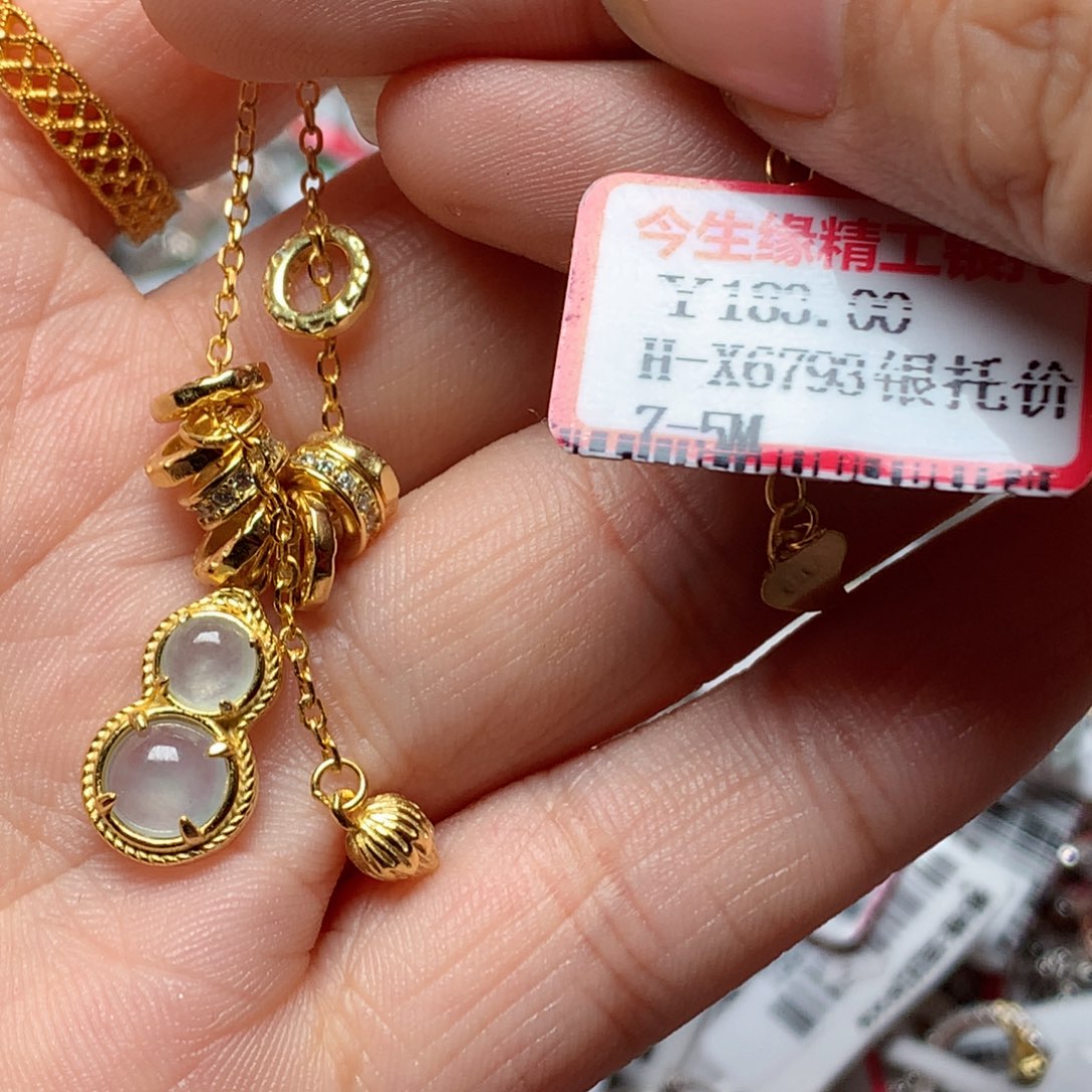 翡翠戒指银S925镶嵌天然翡翠吊坠