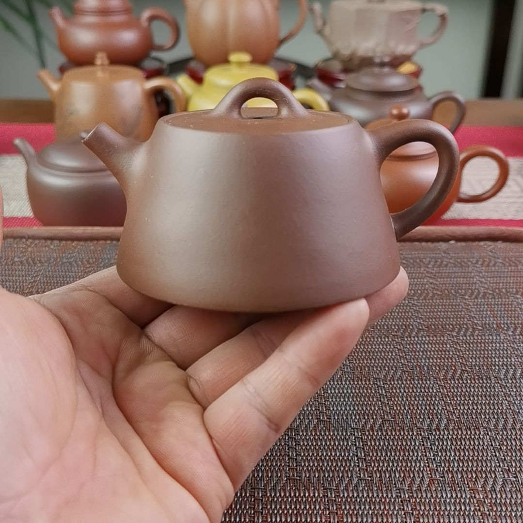 紫砂茶壶紫泥井栏170CC国工孤品