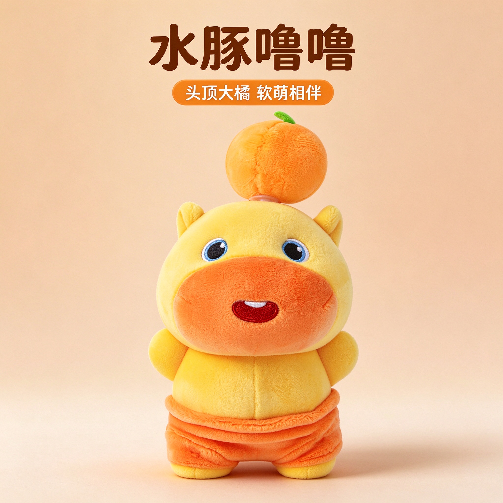 正版多爱水豚噜噜玩偶可爱毛绒玩偶创意挂件噜噜公仔生日礼物送人