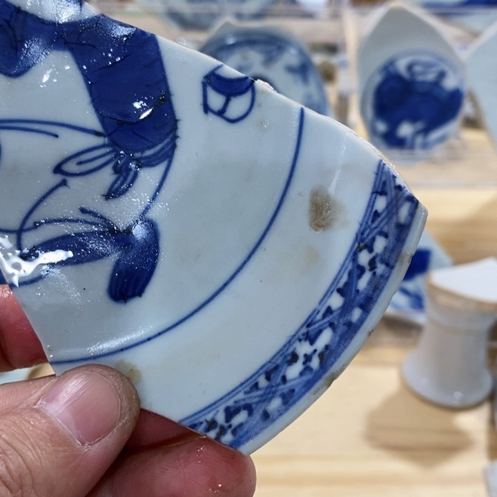 瓷片现代瓷器青花瓷片