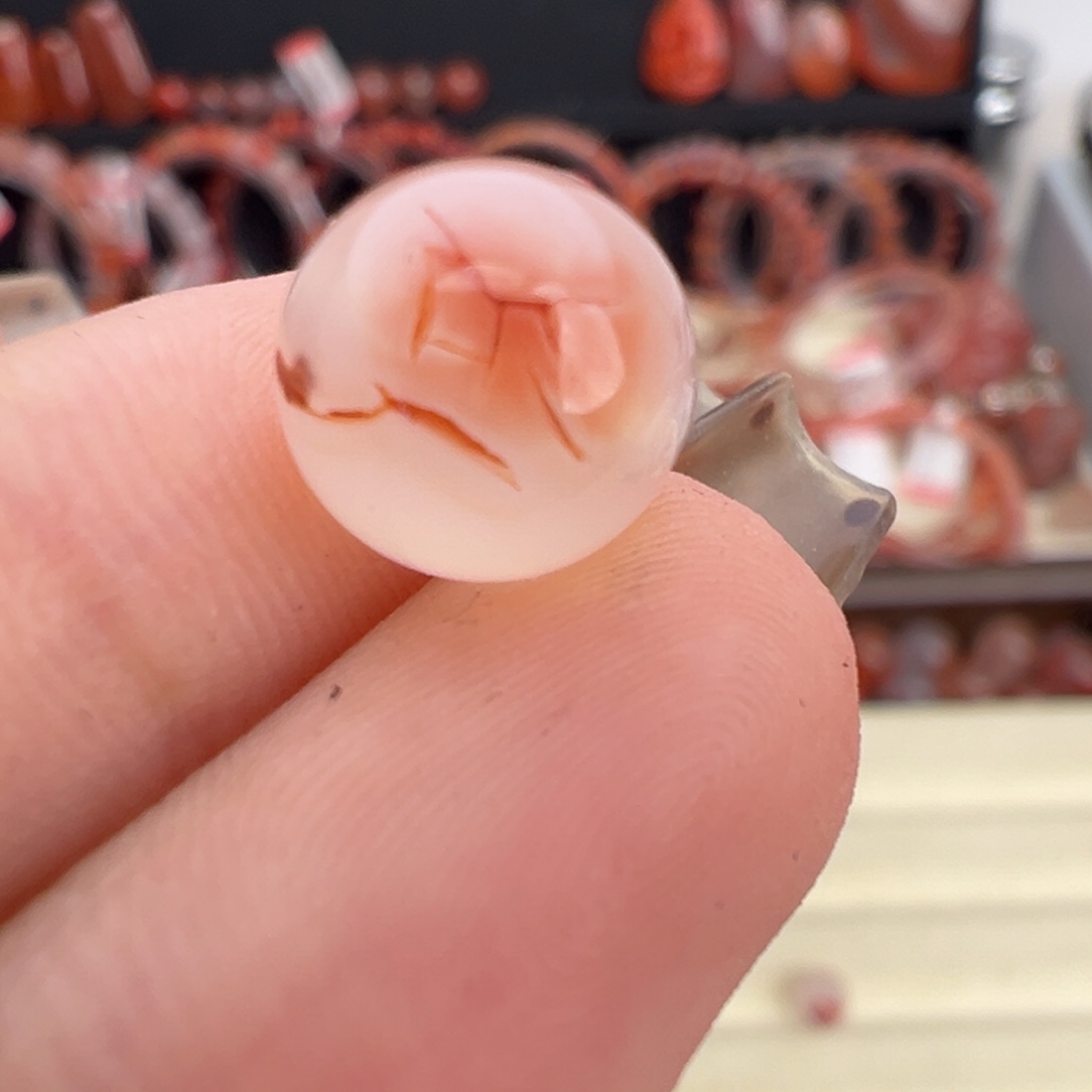 南红玛瑙未镶嵌颈饰冰飘圆珠