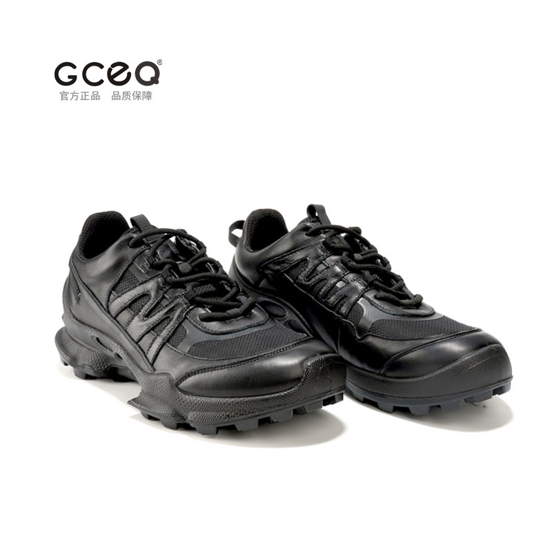 GCEQ男运动鞋网面透气头层牛皮百搭休闲鞋皮真皮秋季防滑户外健步