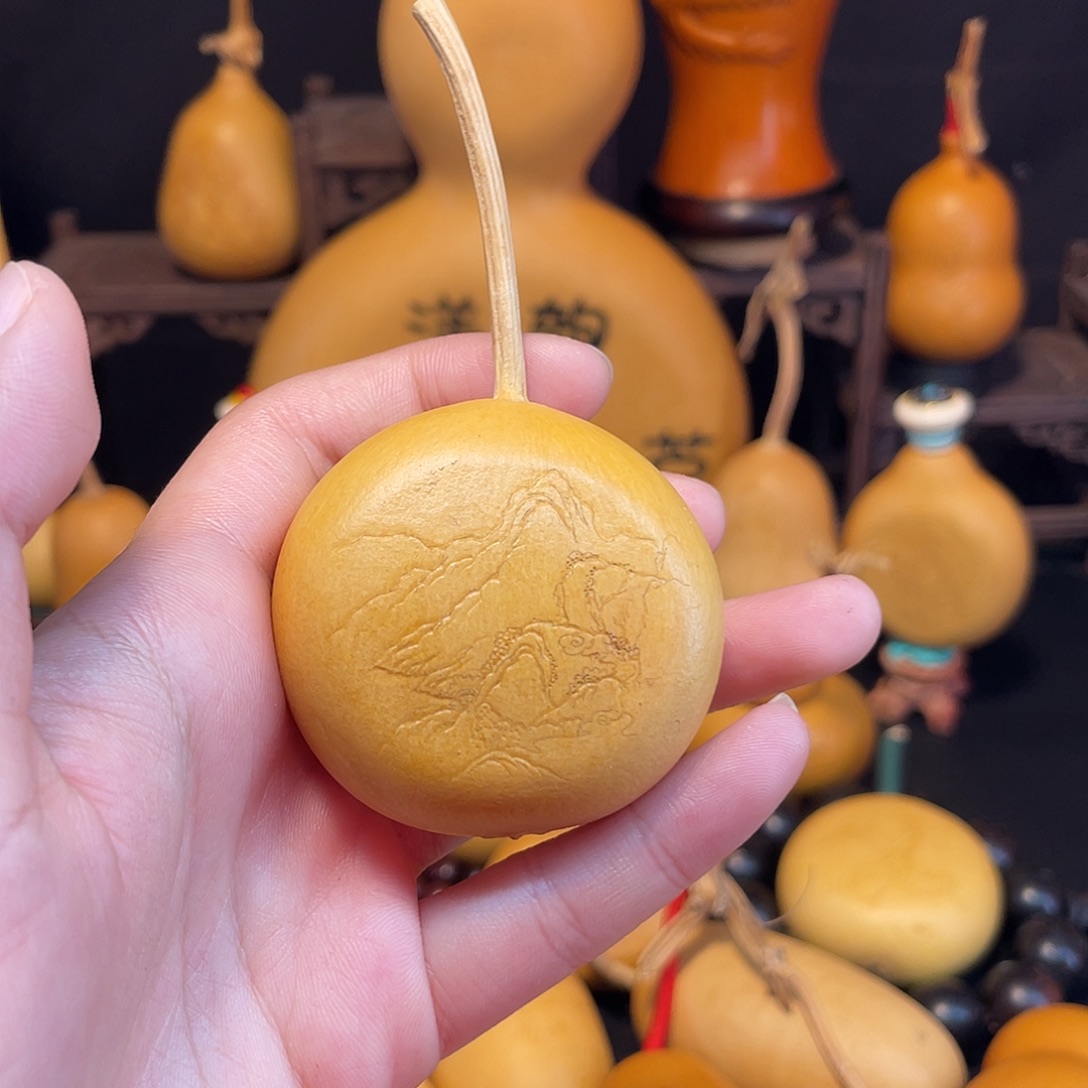 山水画押花葫芦葫芦