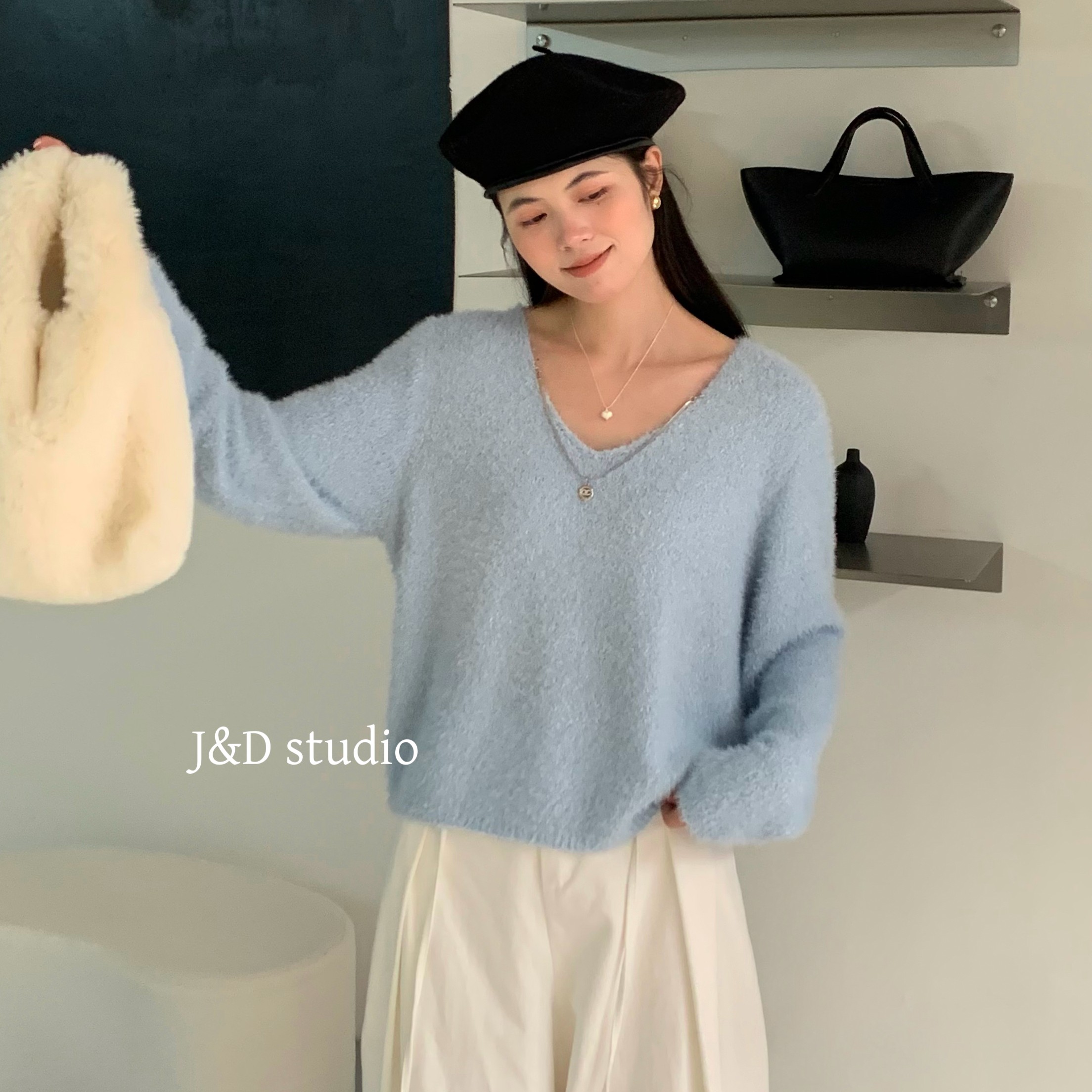 水毛毛【抗起球】软糯毛衣2025秋冬新款毛衣针织韩系气质百搭上衣