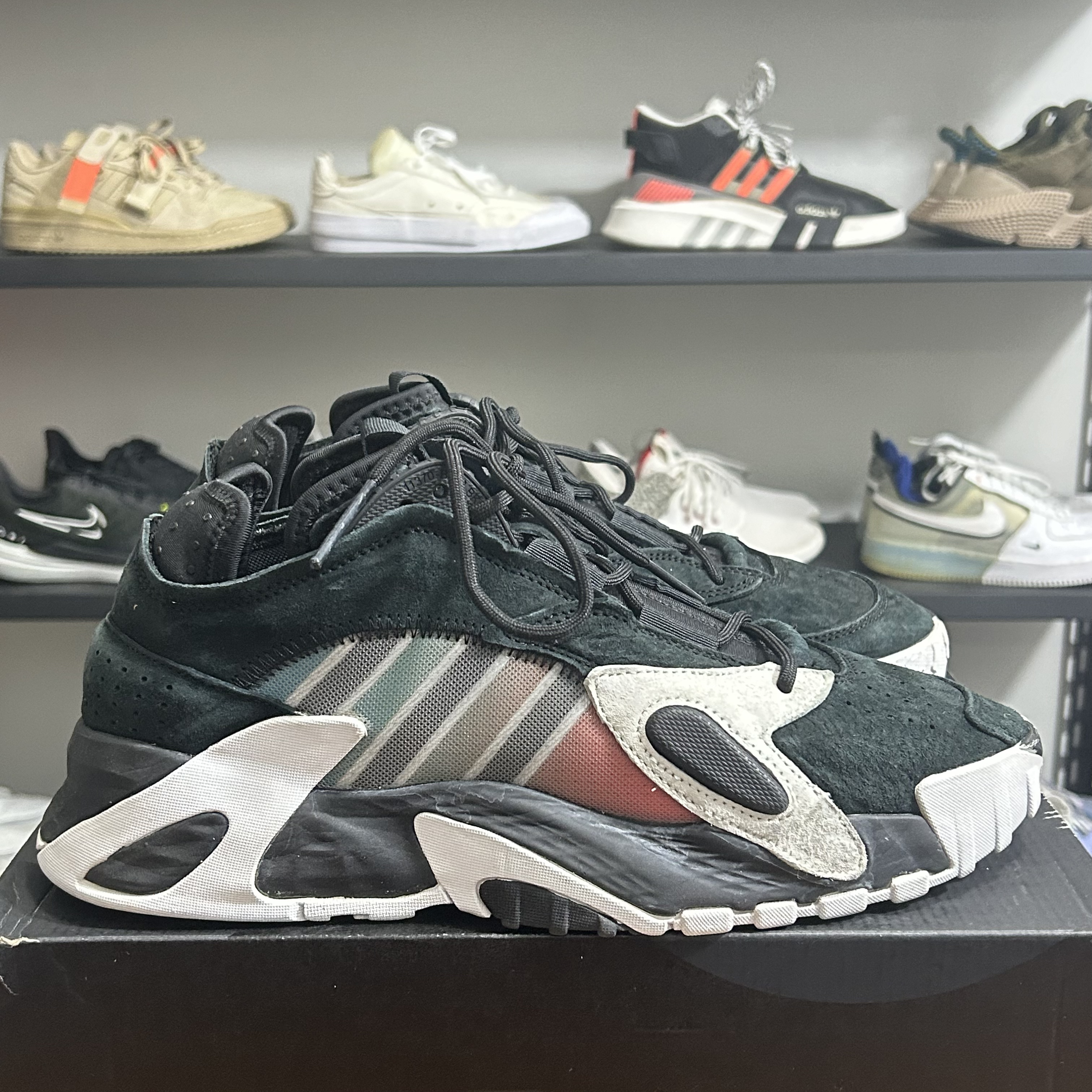 42.5码adidas Streetball 2019 实战篮球鞋 黑彩 二手正品
