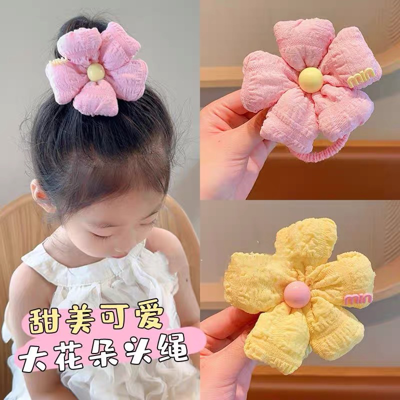 儿童头花发饰2025款发绳女童丸子头发圈高马尾头绳女孩花朵头饰