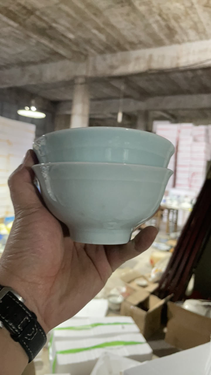 景德镇高温陶瓷青釉米饭碗2只