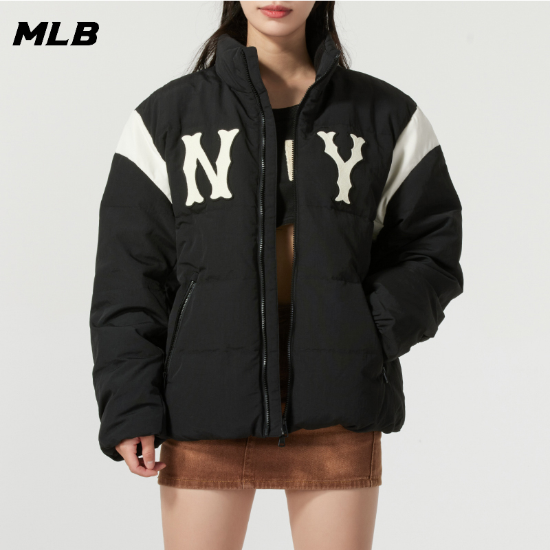MLB羽绒服男装女装新款休闲服撞色拼接立领羽绒外套3ADJV1146