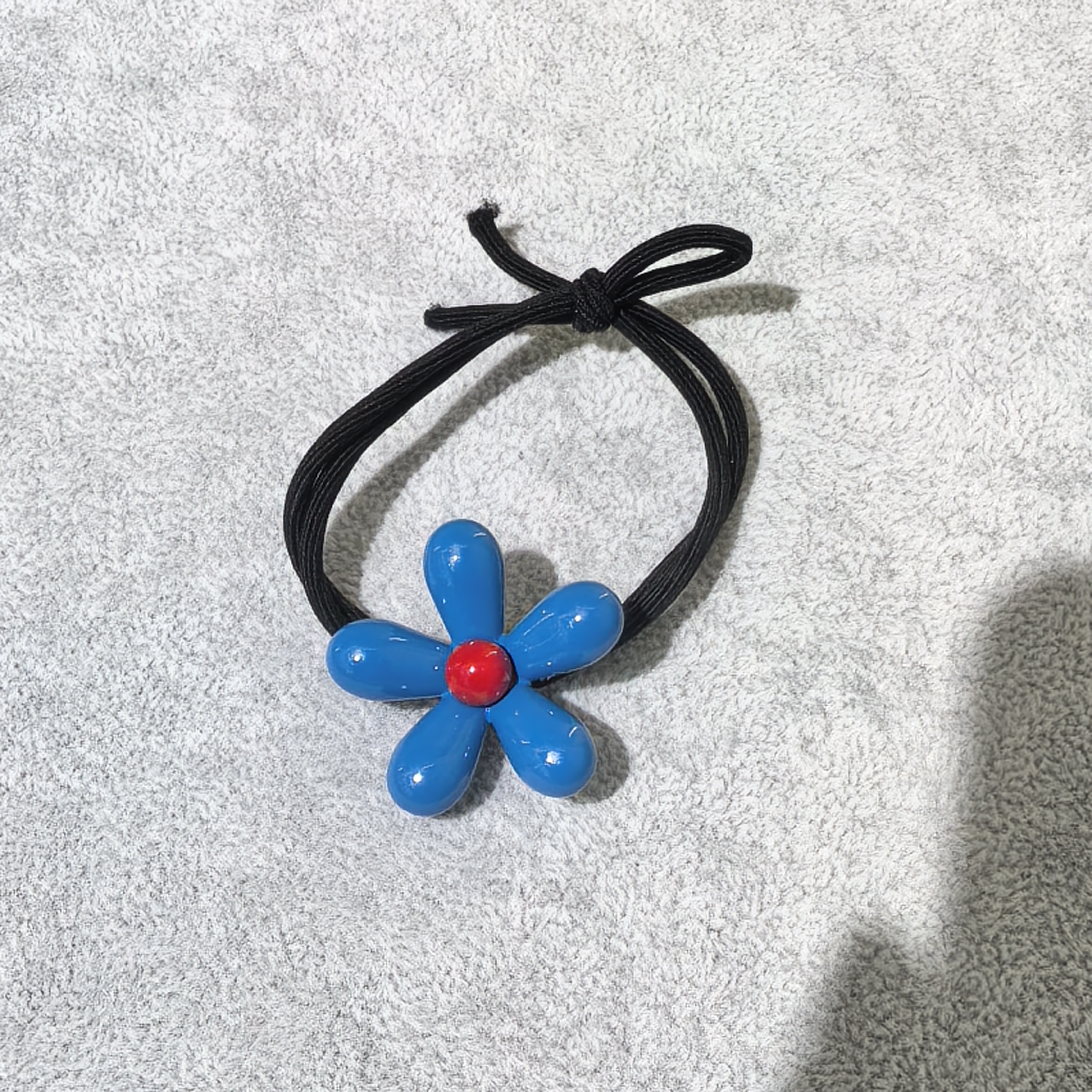 A102蓝色小花朵发绳
