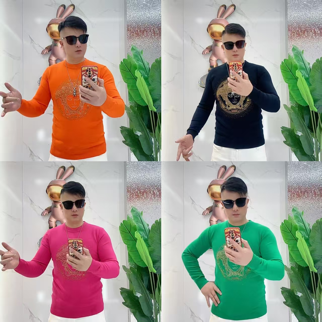 2025秋冬潮牌重工艺绵羊毛打底衫（４色）