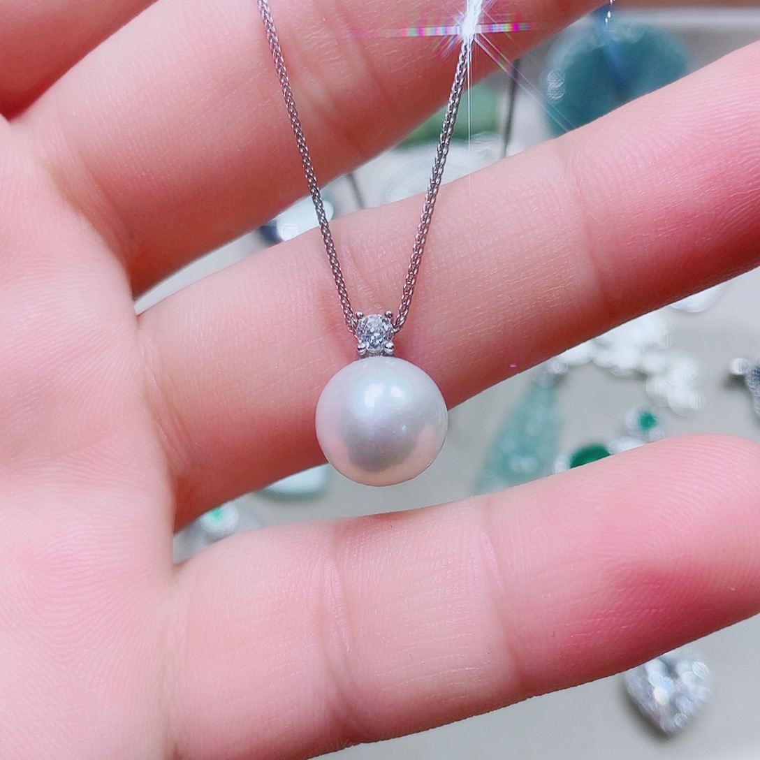 吊坠925银锆石戴妃珠珠