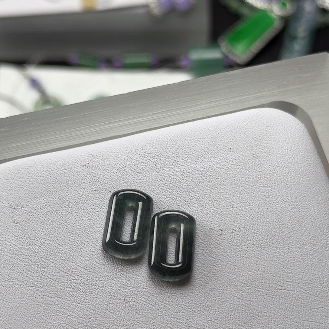 翡翠裸石乌鸡种扣子裸石