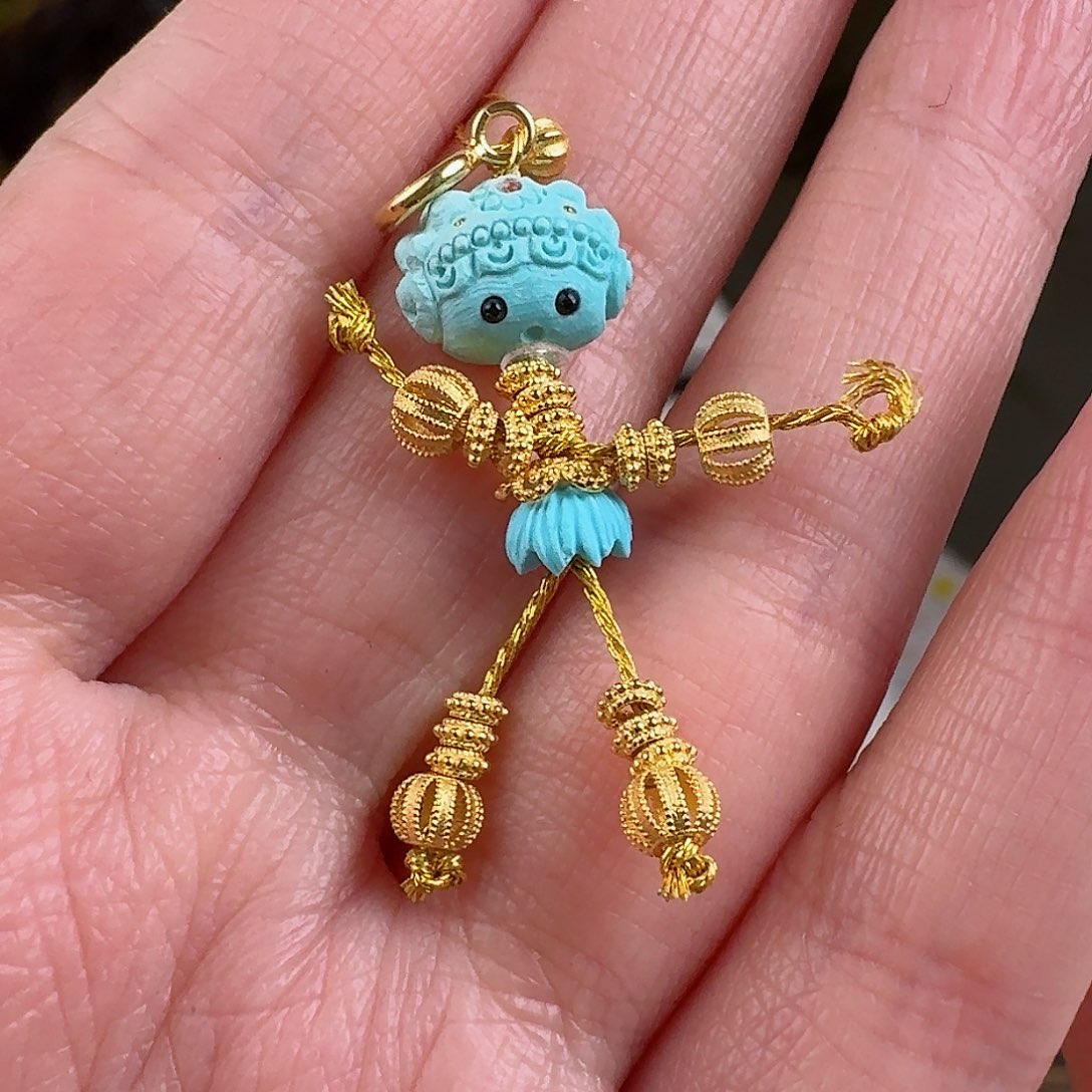 绿松石珠宝奇石18K金镶嵌