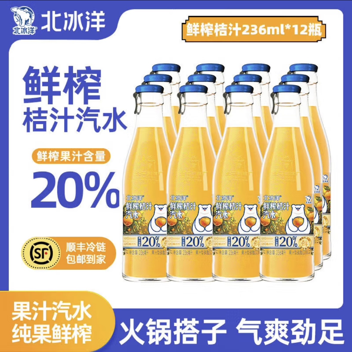 北冰洋鲜榨桔汁236ml饮料