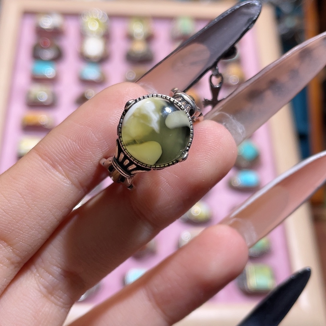 小***一琥珀银S925镶嵌戒指