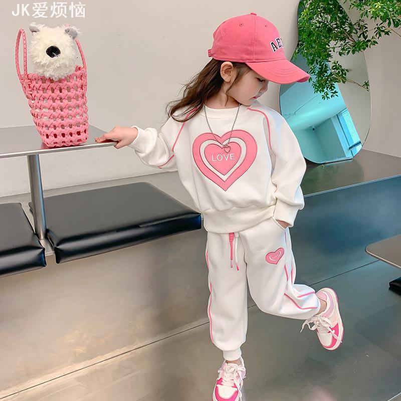 doudop轻奢女童套装2025新款洋气宝宝卫衣卫裤春季衣服女孩运动童