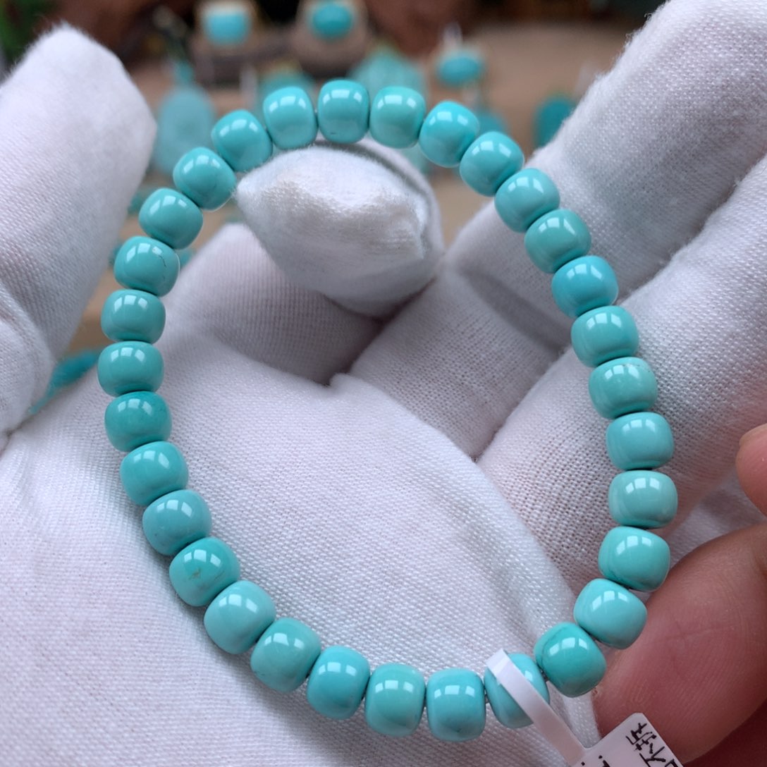 绿松石精品6.5手串未镶嵌