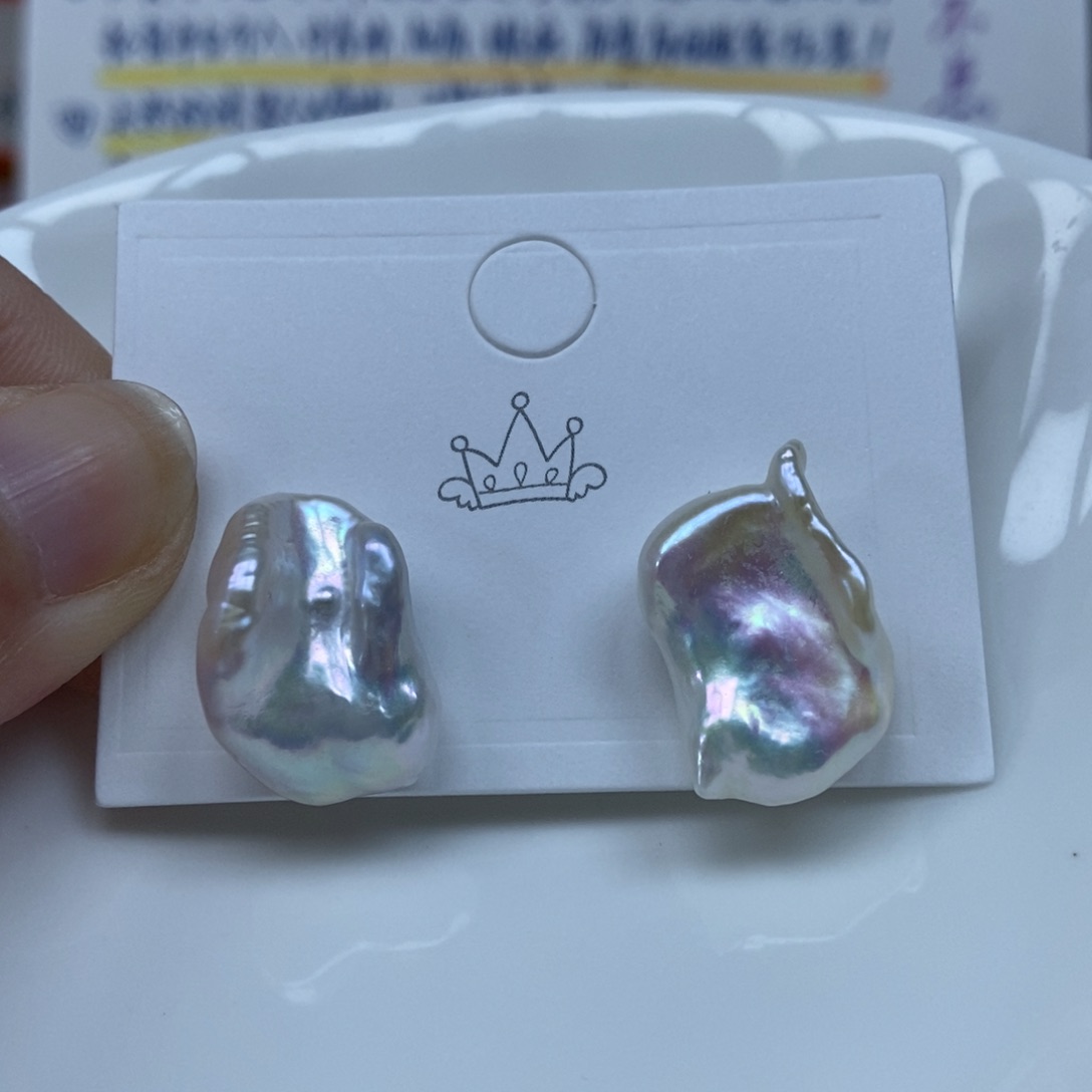 淡水珍珠耳钉银S925镶嵌福利177