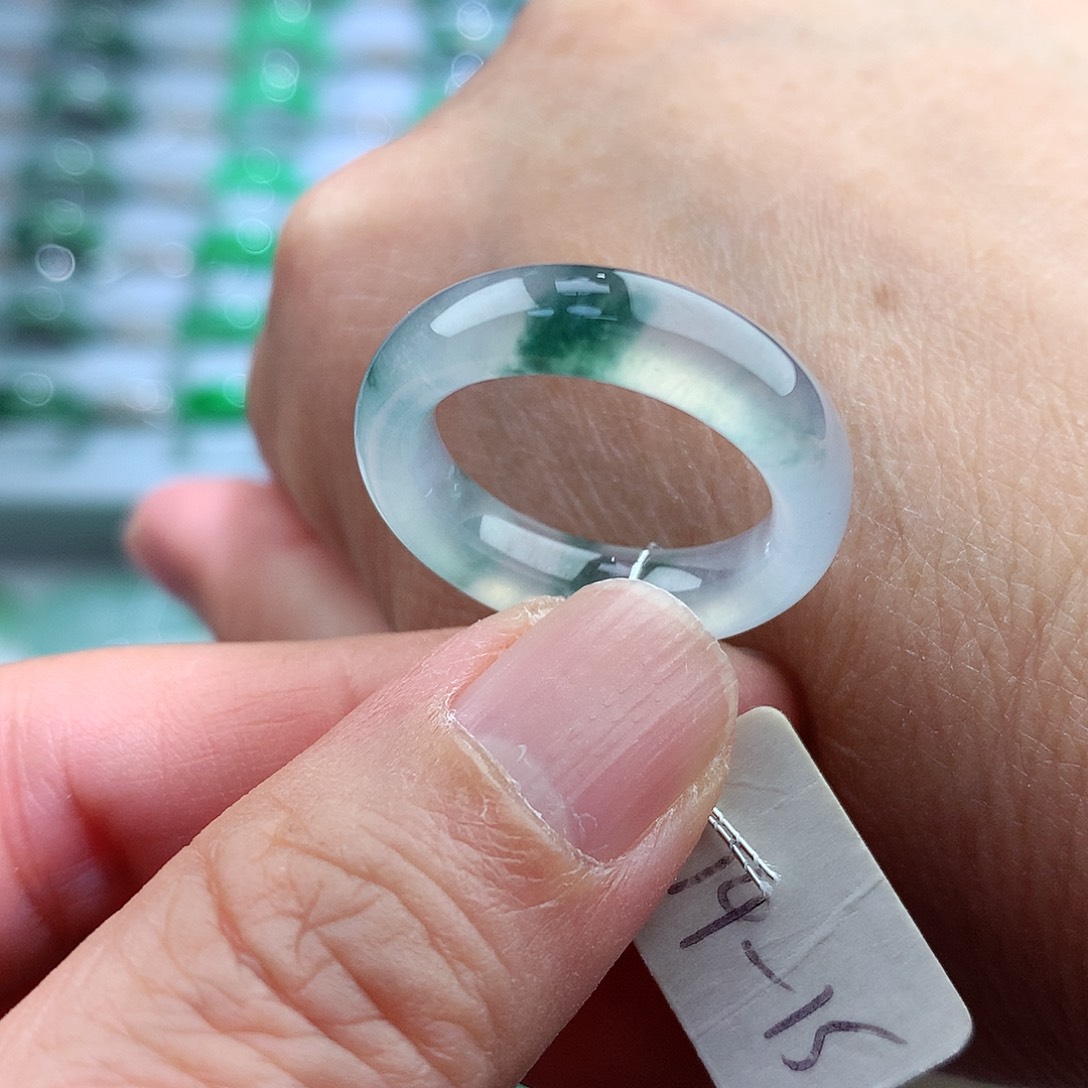 未镶嵌戒指翡翠14-15号