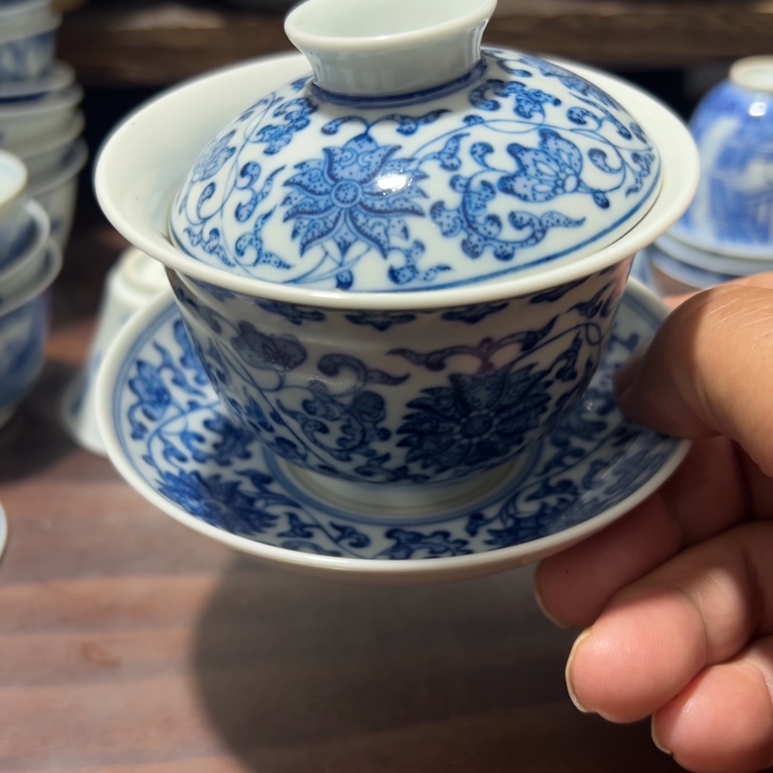 最**梦青花瓷器茶碗套装系列