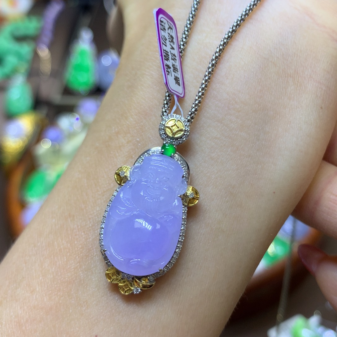 【闪购商品】翡翠颈饰18K金镶嵌翡翠