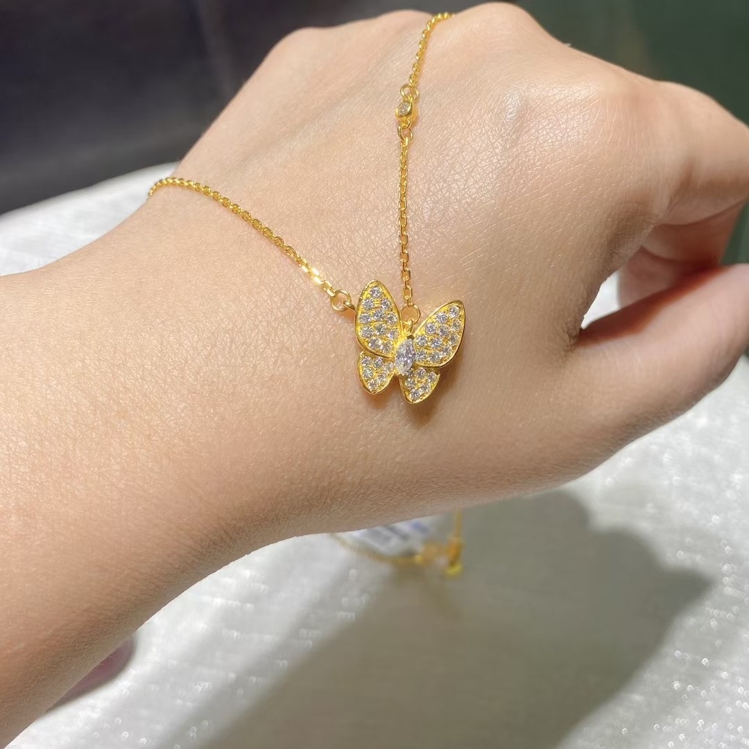 【粉丝专属】蝴蝶轻奢幻影满钻项链流苏锁骨链ins同款高级感礼物