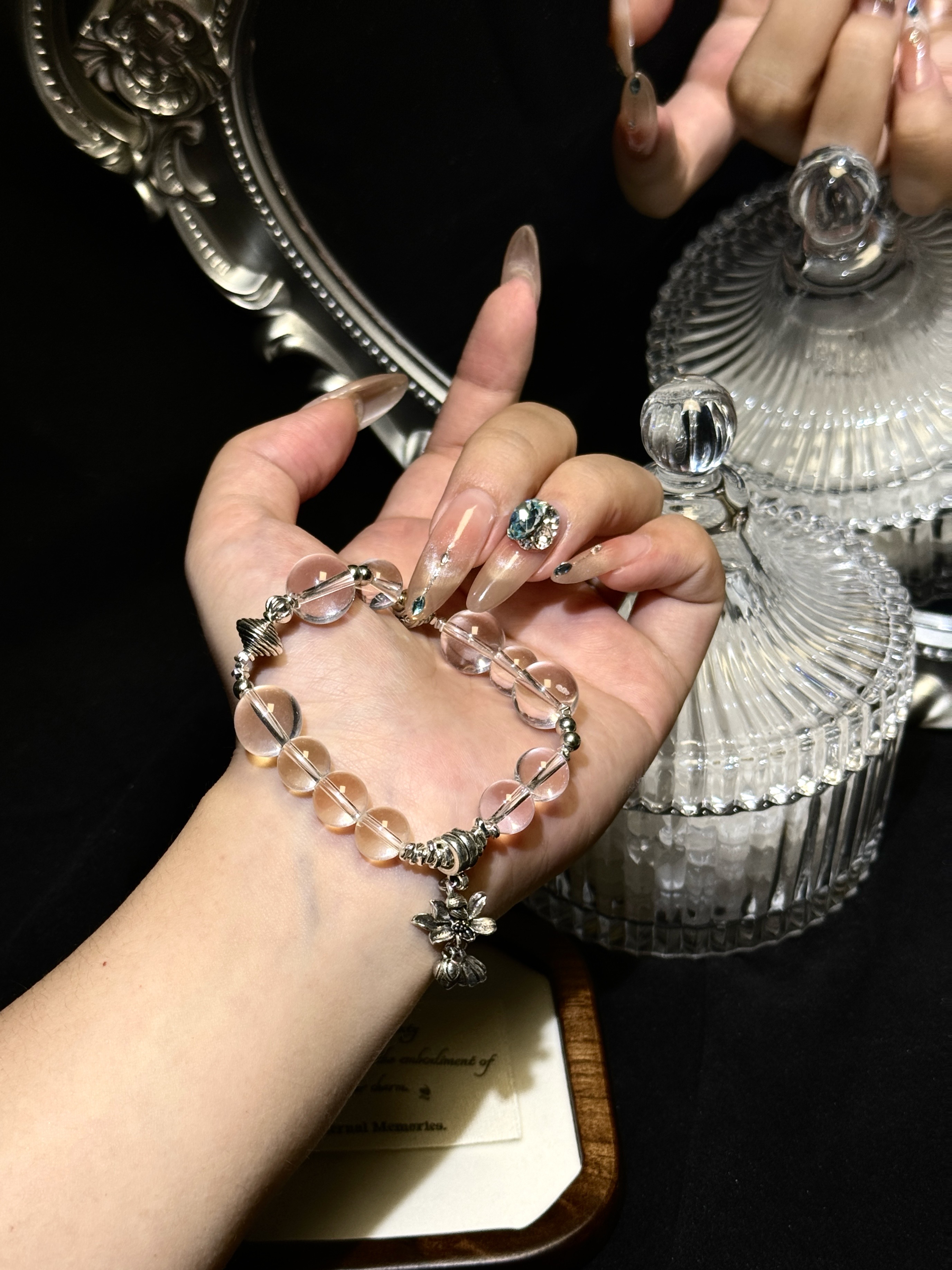 【浮梦】天然双A白水晶原创设计款手串