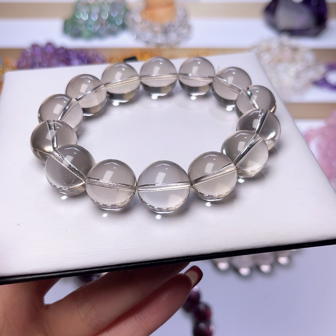 水晶手串未镶嵌萤*虫天然水晶16mm