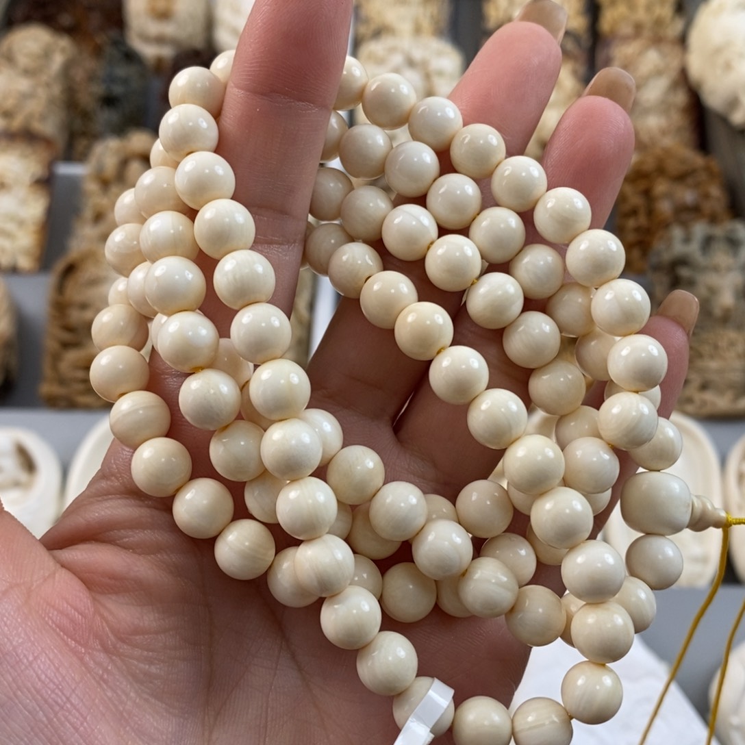 扎***馆吊坠猛犸象牙8+圆珠108