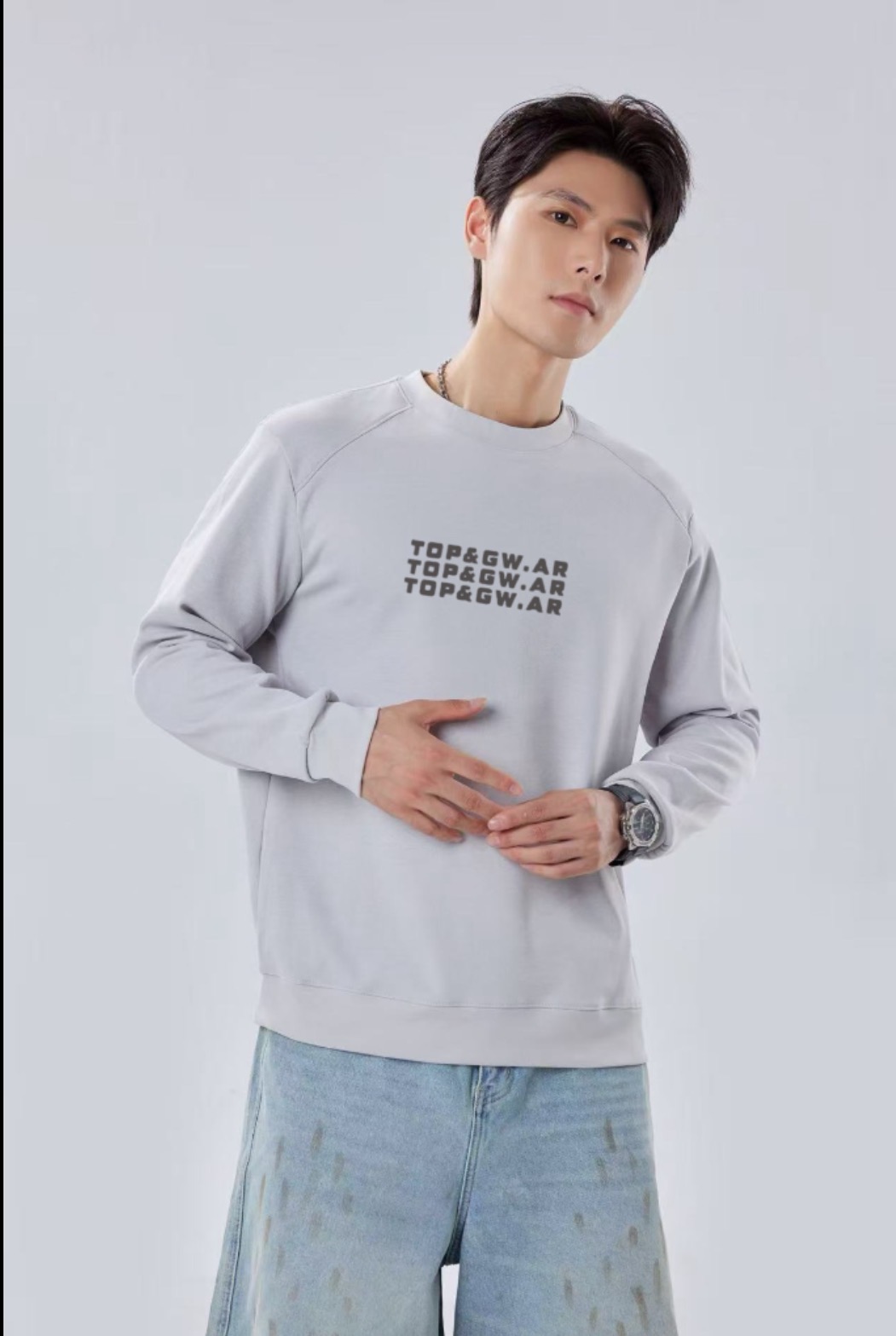 【抗静电 自发热】秋冬季加绒款插肩圆领卫衣-