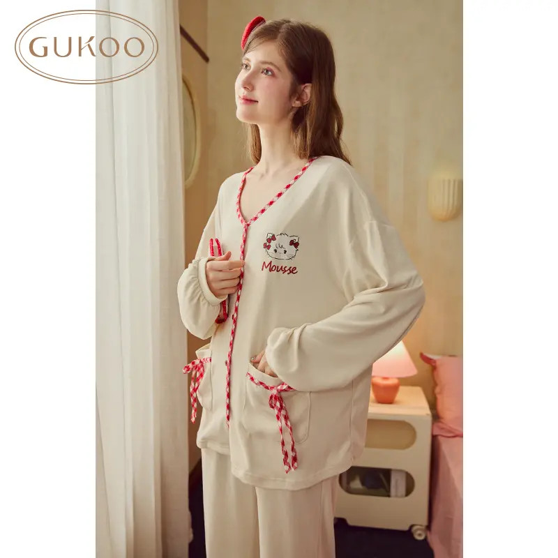Gukoo/果壳mikko联名加厚亲肤柔软舒适家居服套装