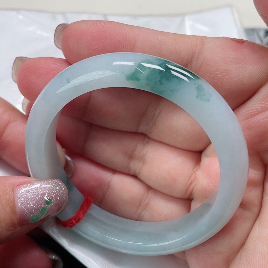 未镶嵌手镯翡翠缅甸翡翠手镯52圈