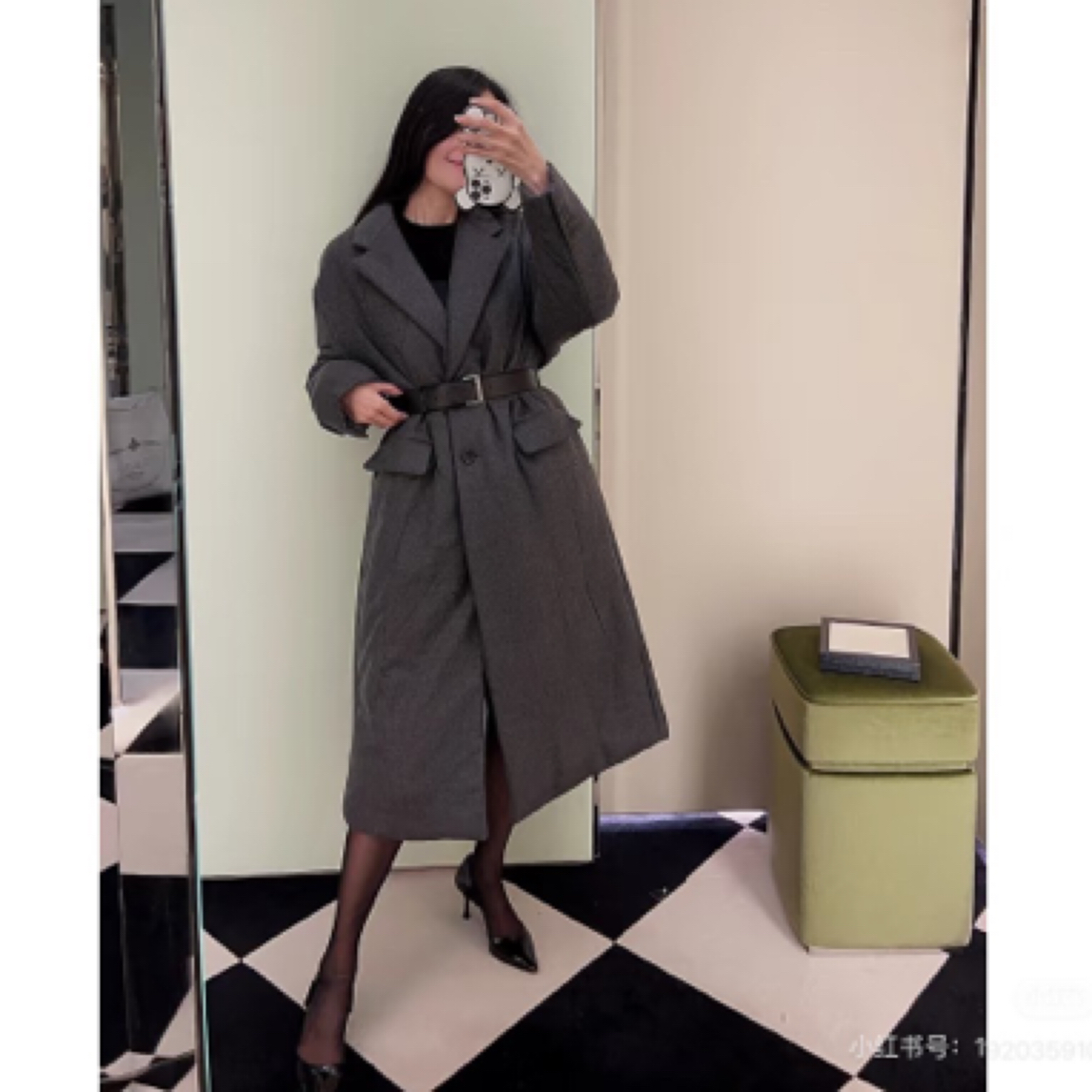 未使用 Prada/普拉达 羊绒长款棉服外套/40码/全新原吊/41410