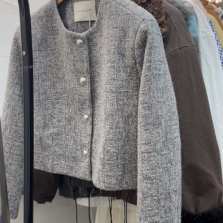 啊***青今天新款 灰色小香外套